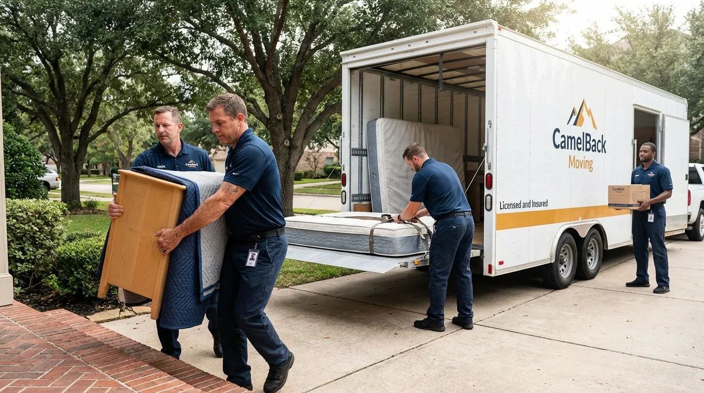 Crew loading residential truck for cross-state move from Aliquippa, PA