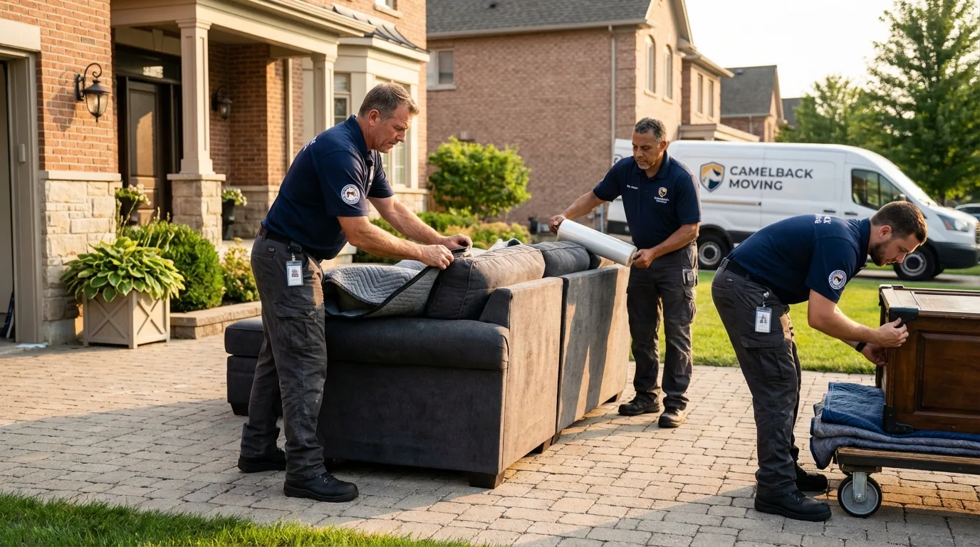 Large estate moving crew wrapping furniture in Aliquippa, PA