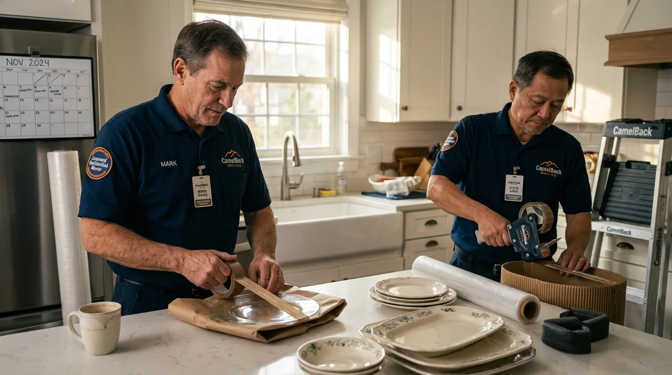 Professional crew packing kitchen dishware in Aliquippa, PA