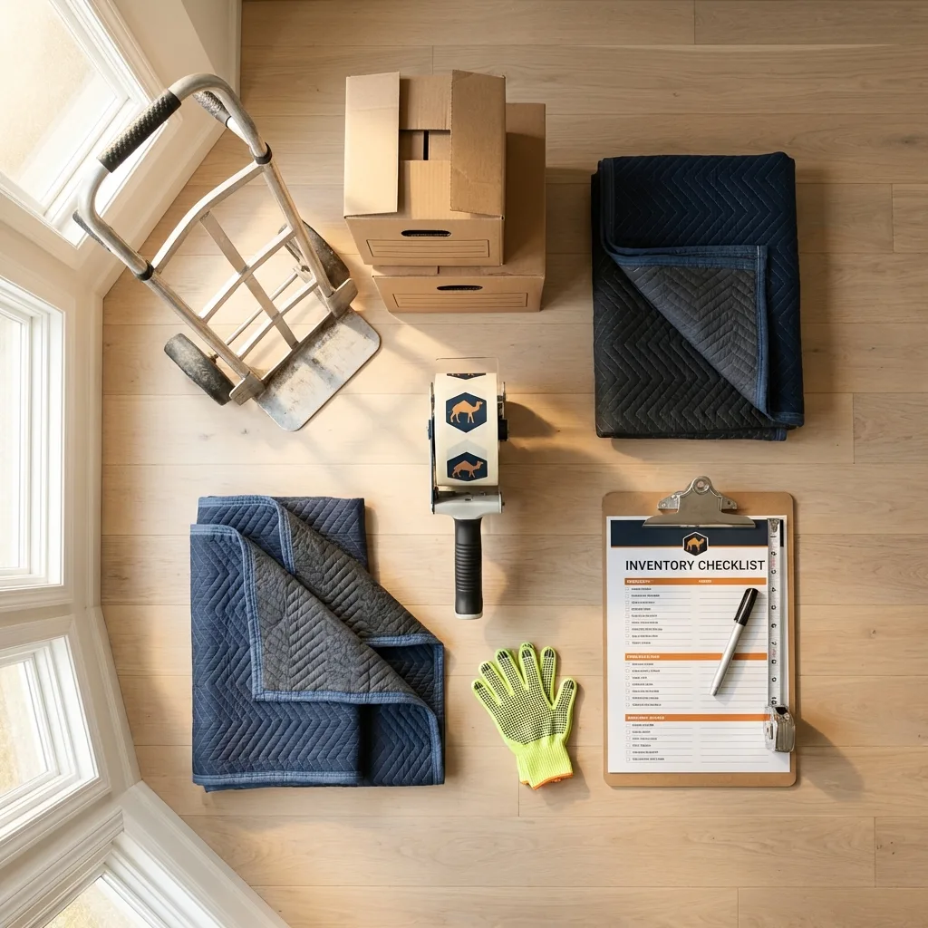 Professional moving supplies and packing materials layout for Aliquippa residential relocations